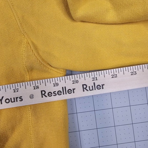 Vintage Champion Hoodie Mens Small Reverse Weave Yellow Blank Y2K Streetwear - Picture 6 of 7